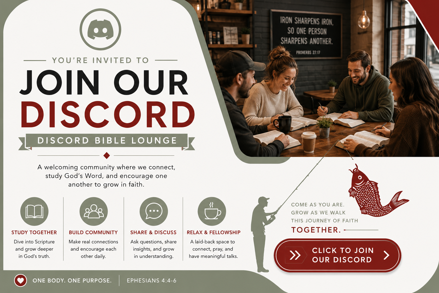 Join Our Discord — Discord Bible Lounge, a welcoming community to study together, build community, share and discuss, and fellowship