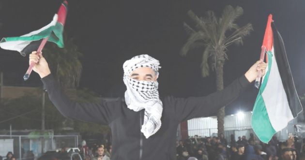 Palestinian flags amid Israel conflict coverage