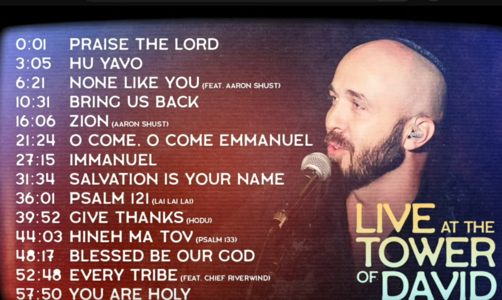 Live worship set at the Tower of David